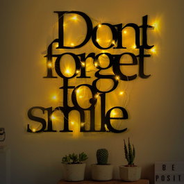 Wallity Dont Forget To Smile 183 Escultura de Pared Negra